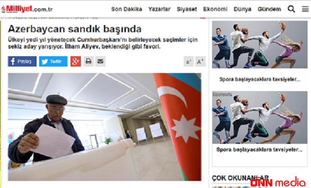 Türkiyə mətbuatı Azərbaycandakı prezident seçkilərindən yazdı