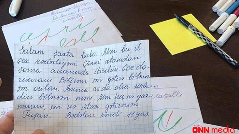 11 yaşlı uşaqdan Şaxta Babaya tüklərinizi BİZ-BİZ EDƏCƏK MƏKTUB