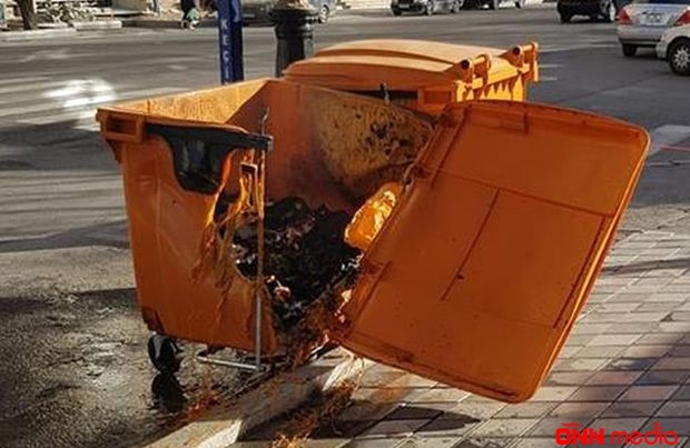 Bakıya yeni gətirilən zibil qutusu yandı
