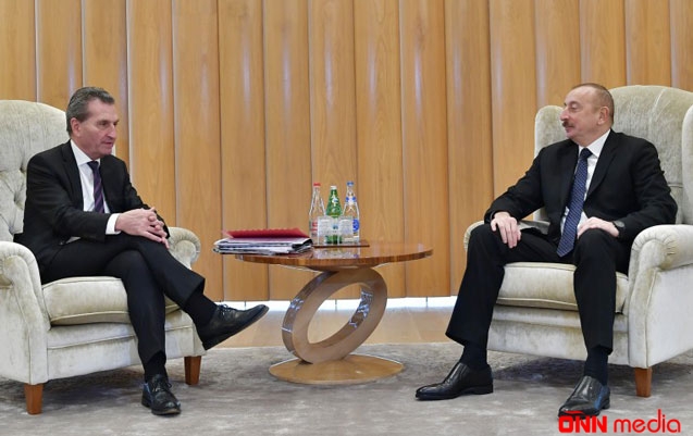 İlham Əliyev Ottingerlə görüşüb