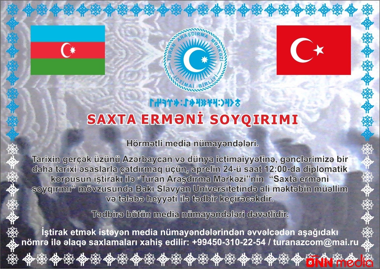 TAM "Saxta erməni soyqırımı" mövzusunda tədbir keçirəcək