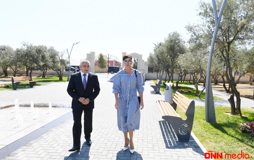 Mehriban Əliyeva Kürdəxanıda yeni yaradılan istirahət parkı ilə tanış olub