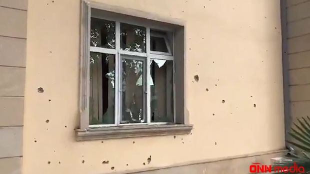 Tərtərdə vurulmuş məhkəmə binasının görüntüləri - FOTOLAR