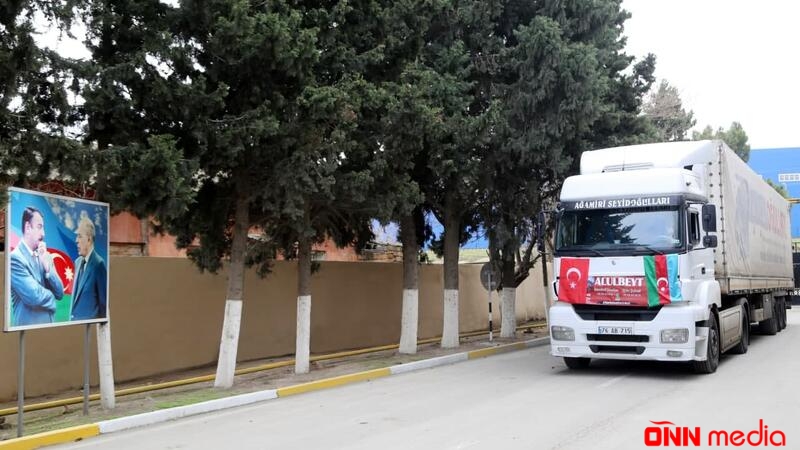 İğdırdan göndərilən yardım dolu yük maşını Bakıda 