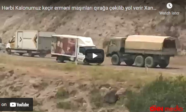 Hərbi kolonumuz Xankəndi yaxınlığından keçdi: ermənilər görün nə etdi... - VİDEO