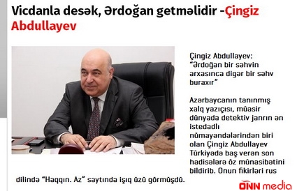 Yazıçılar Birliyinin üzvü Çingiz Abdullayevə CAVAB VERDİ