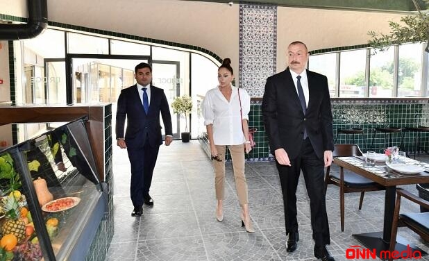 İlham Əliyev və xanımı Şərq bazarında