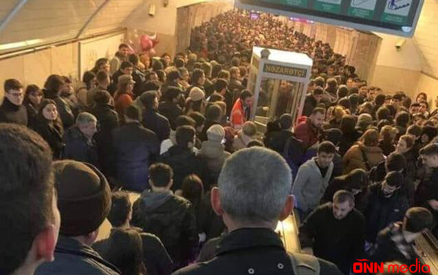 "28 May" stansiyasında sıxlıq yaşanıb