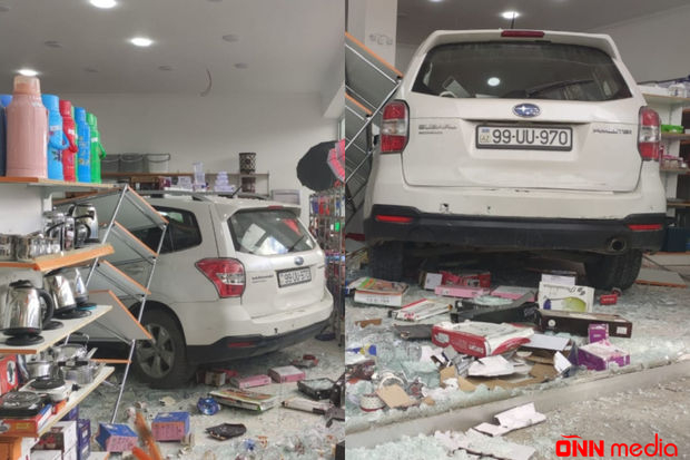 Xaçmazda maraqlı hadisə- Qadın avtomobillə mağazaya girdi
