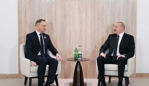İlham Əliyev Polşa prezidenti ilə görüşüb