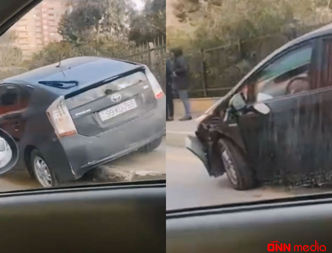 Bakıda “Prius” “BakuBus”un avtobusu ilə toqquşub