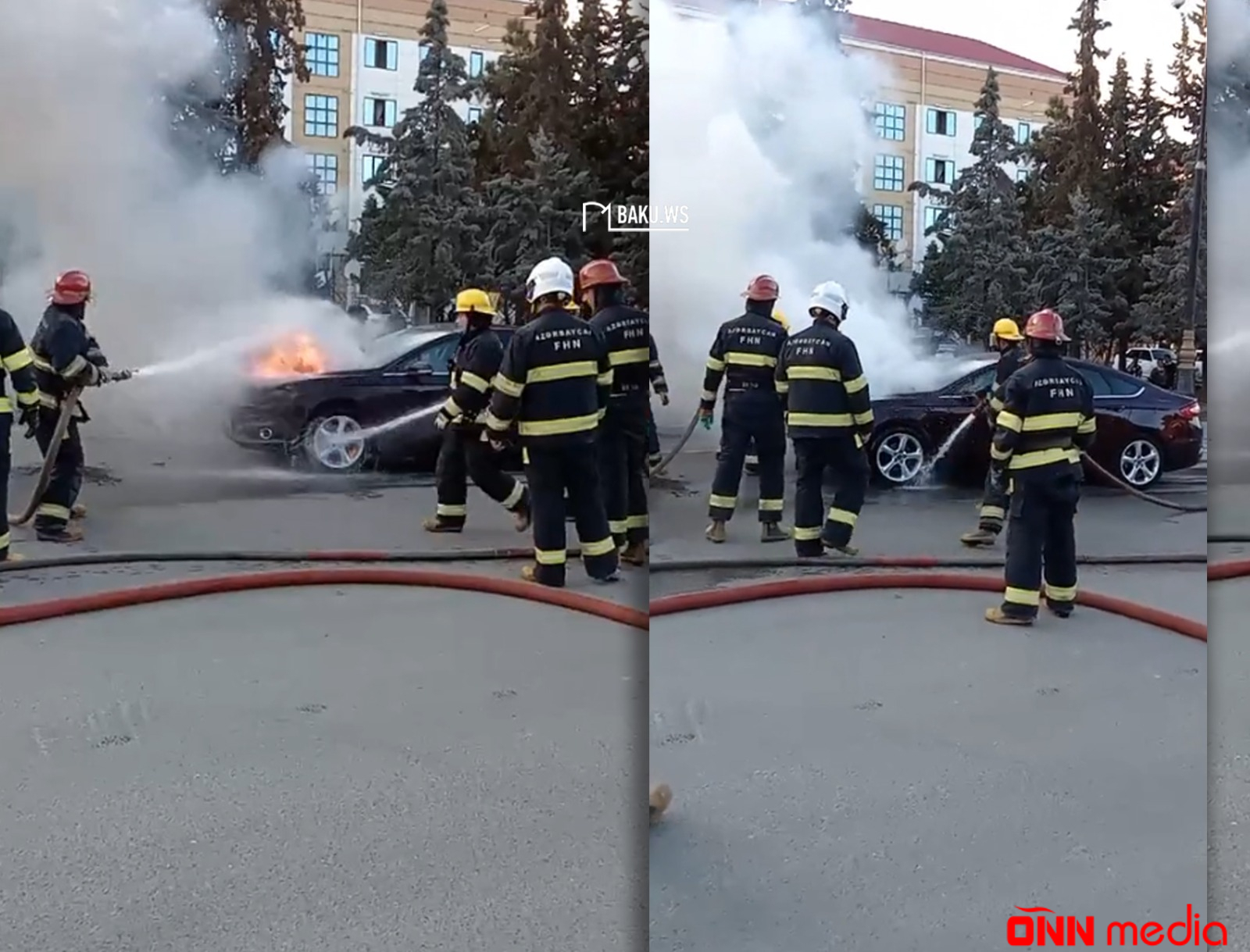 Azərbaycanda “Ford Fusion” markalı avtomobil yanıb