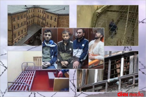 “Crocus” terrorçularının hazırda qaldığı və sonradan köçürüləcəkləri həbsxananın görüntüləri 