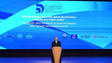 İlham Əliyev V Ümumdünya Mədəniyyətlərarası Dialoq Forumunun açılışında – YENİLƏNDİ