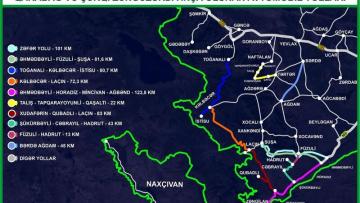 Qarabağ və Şərqi Zəngəzurda çəkilən yolların xəritəsi açıqlandı